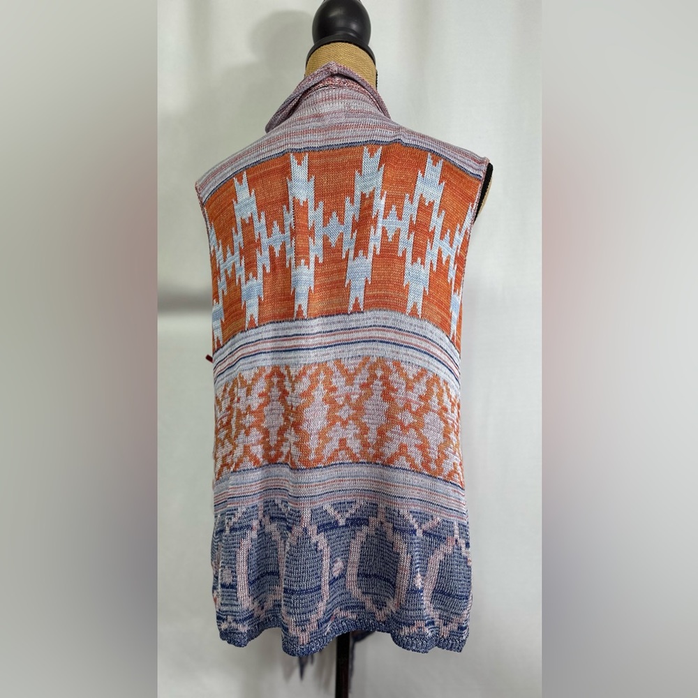 NWT Ruby Rd. Multicolor Open Front Fringe Vest- Size XL - Picture 3 of 8